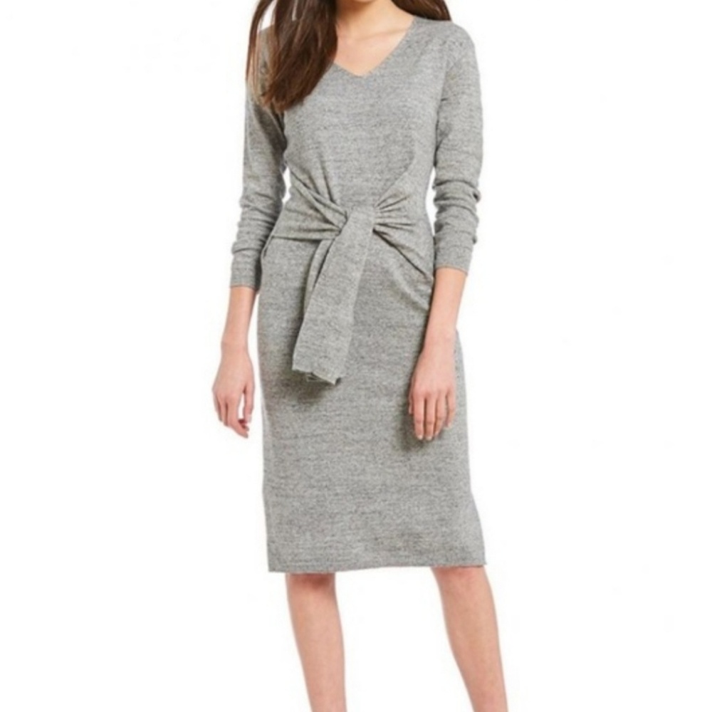 NEW GIBSON LATIMER TIE WAIST SWEATER DRESS